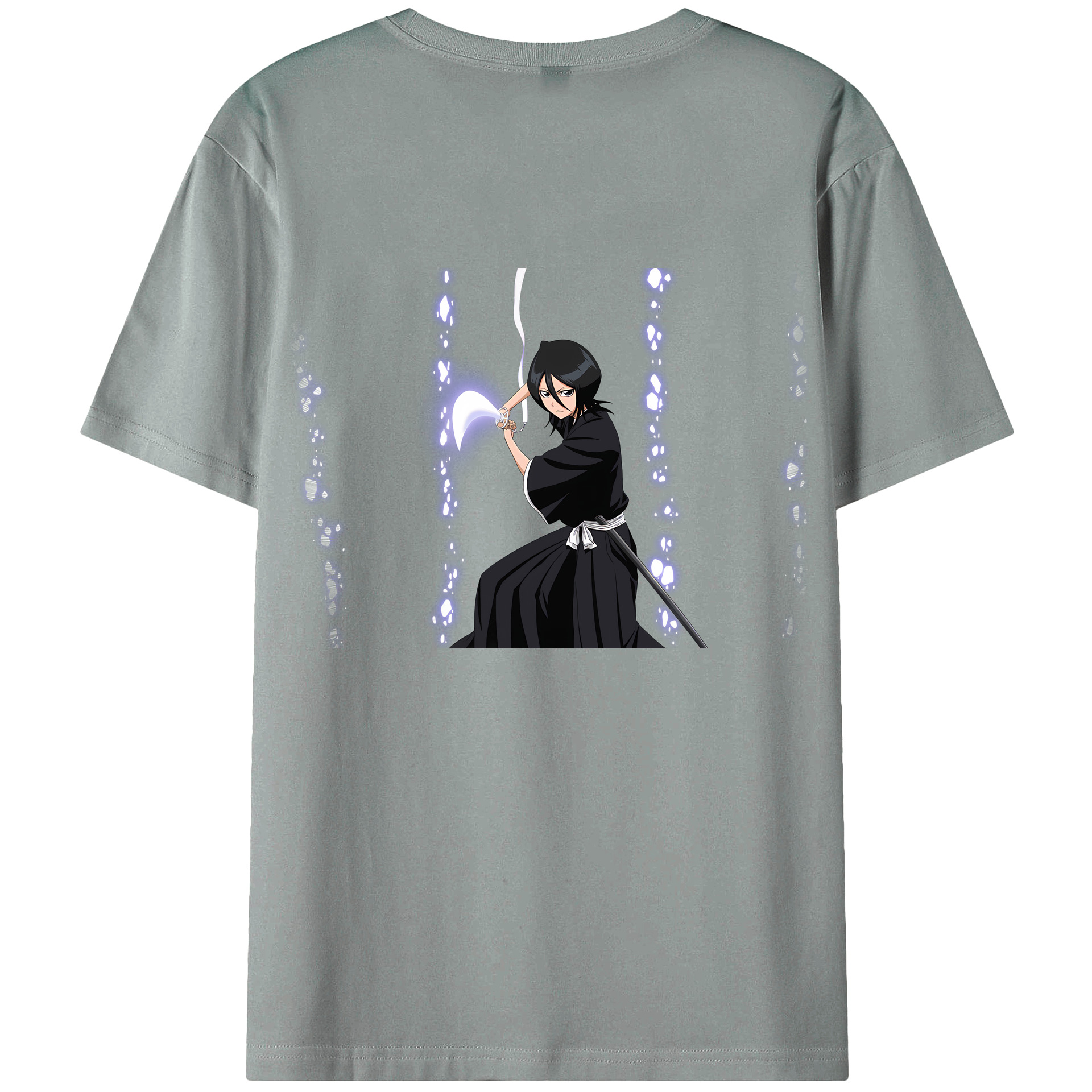 （画像用） ブリーチ 朽木ルキア BLEACH Kuchiki Rukia 綿100％ メンズ半袖Tシャツ（バックプリント） 通気性